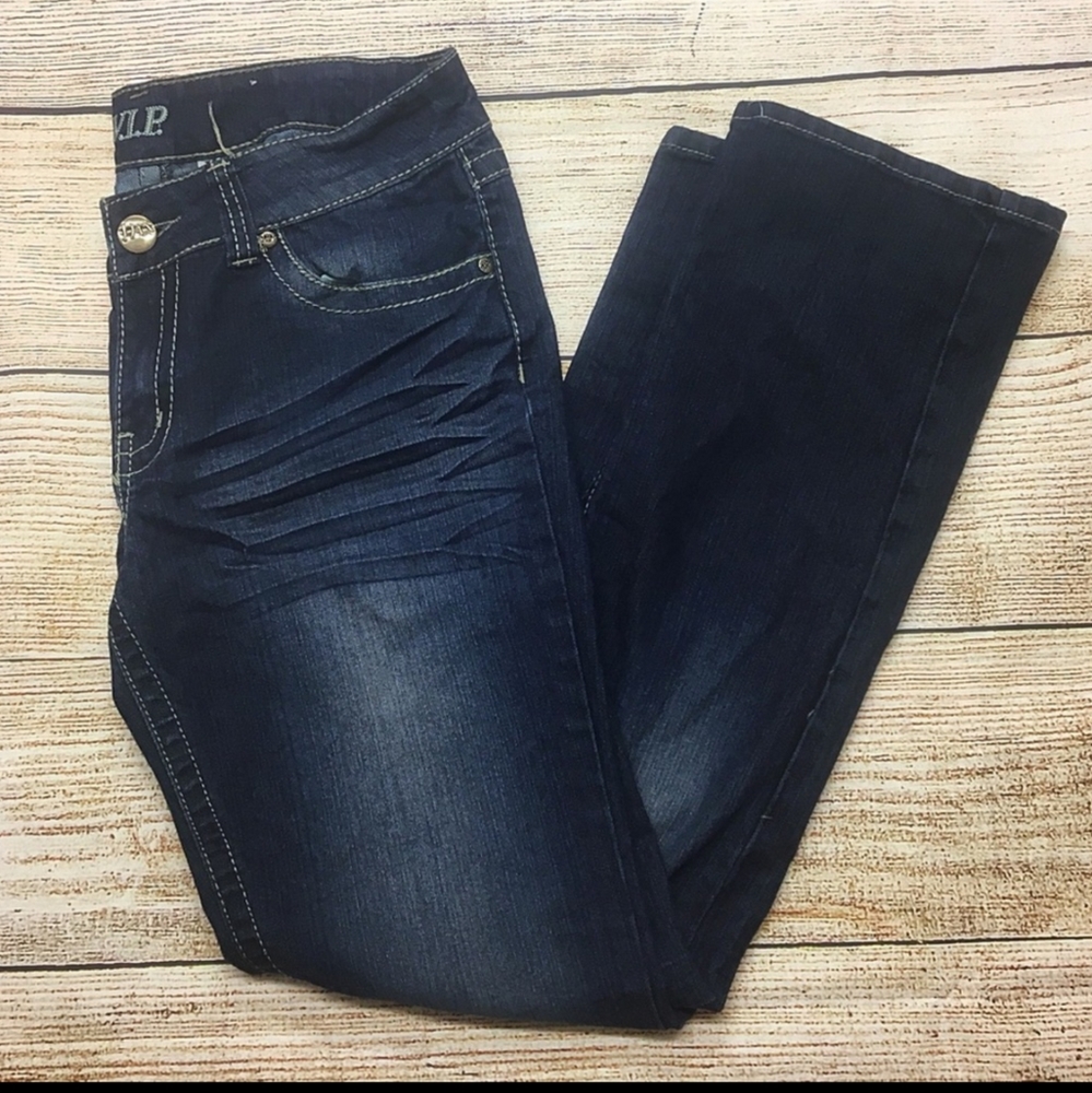 Women's VIP dark washed whiskered jeans size 15/16